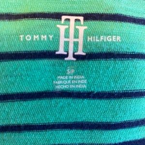 Tommy Hilfiger green blue striped top